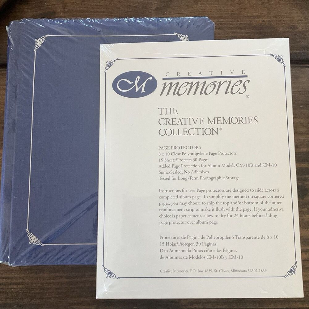 Creative Memories 8 X 10 Blue Album Reflections Scrapbook with Silver Trim New